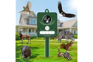 ACMOMO Ahuyentador De Gatos, Repelente para Gatos Ultrasonido Exterior Potente e Impermeable con Sensor de Movimiento 15m,Recarga Solar/USB, Auyentadores de Palomas Potente