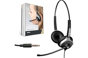 GEQUDIO Auriculares Jack de 3,5 mm adecuados para FritzFon C6, MacBook, Smartphone, Notebook, PC, Ordenador portátil - Almohadillas de Repuesto para Auriculares - luz 80g (2 Altavoces)