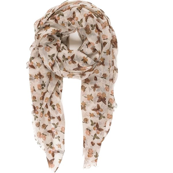 CANNCA Sciarpa da donna in seta con design artistico, scialle lungo di qualità, giovane ed elegante da donna. Sciarpa grande. Foulard Complemento originale presentato in omaggio, HH-6, Taglia unica