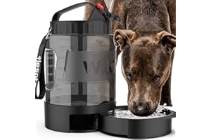LESOTC Dog Water Bowl Dispenser,Travel Dog Bowls for Camping Dog Park Hunting, 77OZ Dog Water Dispenser with Pull-Out Travel Water Bowls for Dogs,Dog Travel Water Bowl Dispenser Pet Dog Water Bottle,BPA Free
