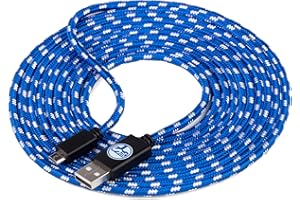 ‎SNAKEBYTE snakebyte S04 Micro USB Ladekabel 3 Meter - Offiziell lizenziertes FC Schalke 04 Micro USB Kabel / Nutzung für Smartphone, Handy, Tablet, Controller, PS4, Xbox, Computer, Laptop, uvm. / S04 Design