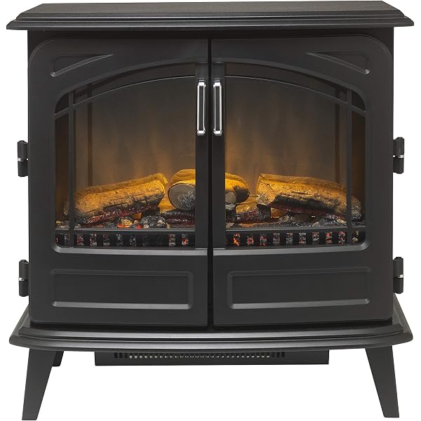 Dimplex Cassia Noir Large Optiflame Electric Stove, Black Cast Iron Effect  Wood Burner Style Stove with Artificial Logs, LED Flame Effect, Opening  Doors, 2kW Adjustable Fan Heater and Remote Control : Amazon.co.uk: