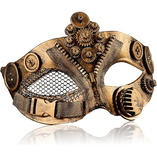 Boland Steambunny Mezza Maschera Steampunk - Oro Per Carnevale, Feste A Tema - Foto 9