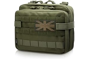 WYNEX Tactical Large Admin Pouch of Double Layer Design, Molle EDC EMT Utility Pouch with Map Sleeve Modular Tool Pouch Large Capacity Flag Patch Included