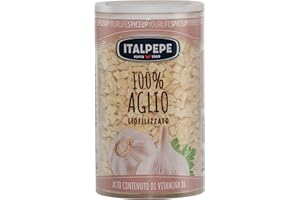 ITALPEPE ROMA 1969 Italpepe, Aglio Liofilizzato, Alto contenuto di Vitamina B6, Ideale da Utilizzare per la Preparazione di Pasta, Risotti, Zuppe e Secondi, Senza Aromi e Conservanti