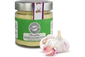 Odenwälder Lebensmittel Premium Knoblauchbutter 150 g, Handgemachte Butter mit echtem Knoblauch, Ideal zum Kochen, Backen & Aufstrich, Keine künstlichen Zusätze – Made in Germany
