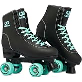 Croxer Lea Roller Skates, Green and Pink