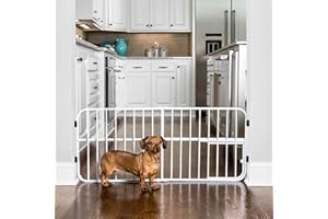 Carlson Pet Products Carlson Barrière réglable 66-106 cm, avec chatière Blanche