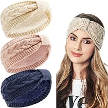 4er-Set Weihnachts-Haarbänder Für Damen – Elastische Stirnbänder Mit Weihnachtsmotiven (Weihnachtsmann, Schneemann, Elch)