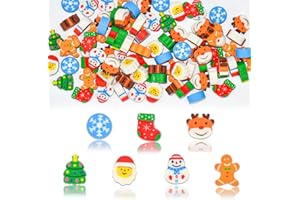 EUIEUT 200 Stück Weihnachten Radiergummi Mini Cartoon Weihnachtsmuster Radiergummi Bunt Kleine Bleistift Radiergummis Weihnachten Süß Weihnachtsmann Schneemann Radiergummi Weihnachten Geschenke