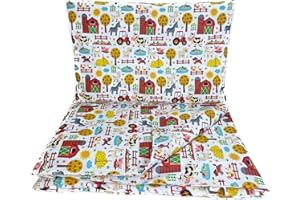 FRIVOLITY Baby's Comfort Bedding Set Duvet Cover (90 x 120 cm) + Pillowcase (40 x 60 cm), Farm