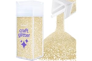 Hemway Champagne Ultra Fino/Extra Fine Craft del brillo de la coctelera de Artes Oficios Vasos de papel de vidrio decoraciones diy de Proyectos - 1/128" 0,008" 0.2MM - 130 g / 4,5 oz