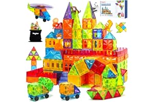 Theefun Construcciones Magneticas Niños, 110 Piezas Bloques Magneticos Construccion Niños Creatividad Juguetes Educativos Regalo de Cumpleaños para Ninos y Niñas 3 4 5 6 7 8 Años