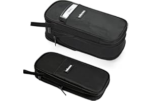 YOKUMA federmäppchen mäppchen federtasche federmappe etui Schule schlamppermäppchen groß Pencil case Aesthetic etui federmappe für Jungen mädchen Teenager Jungen,schwarz