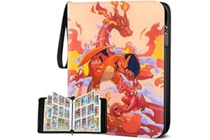UNIGUARDIAN Raccoglitore Carte Pokemon 9 Tasche, Album Porta Carte con Cerniera, 50 Pagine 900 Tasche