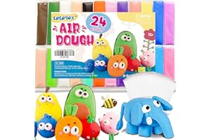 KOKOBOX AIR DOUGH 24 Colore Argilla Polimerica da Modellare Bambini Plastilina Bambini Argilla da Modellare Senza Cottura Pasta Modellabile Bambini Creta Modellare Polymer Foam Clay Giochi Bambini