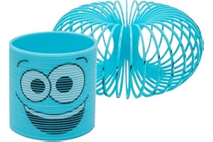 SRV Hub® Crazy Face Magic Spring Toy, Plastic Coil Multicoloured Magic Spring, Springy Fun for Kids Size 6.5cm (Magic Spring-Blue)