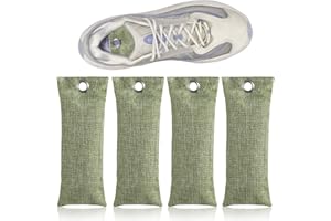 MARJORAMY Geruchsentferner Schuhe,4 Stück Schuhdeo,Schuh-Geruchsentferner,Bambus Aktivkohle Geruchsentferners,Für Fußgeruch Durch Schweißfüße,Beseitigung Von Gerüchen,4x75g(Grün)