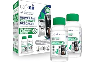 Caffenu Descaling Solution for Sage Machines (2 bottles - 4 Uses). Universal Descaler Compatible with Sage, Nespresso & All Other Espresso Machines. Removes Limescale