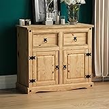 Amazon Brand - Movian Corona Sideboard, 2 Door 2 Drawer, Solid Pine Wood Natural