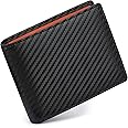 Casheey Men's Wallet with Coin Pocket, Foldable Box Design, Holds 14-16 Cards, Carbon Fiber Leather, RFID Protection, Large Capacity Bifold Wallet for Men, Gift Box Packaging, Carbon Fiber Leather -
