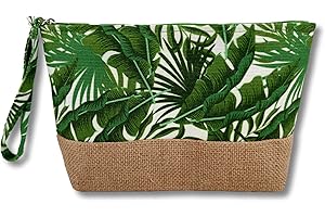 Vico Casa® Pochette mare donna, Borsetta spiaggia con base in iuta e cerniera/Pochette a mano19x15x7cm (ZX-15649S)