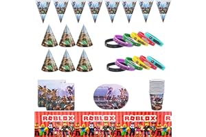 PiliStar Roblox Deko Set, 60PCS Roblox Geburtstagsdekoration, Themen Party Zubehör für Spielliebhaber, Jungen Kinder Geburtstags Dekoration