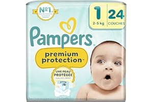 Pampers Premium Protection Taille 1, 24 Couches, 2kg-5kg,
