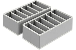 Homsorout Schublade Organizer für Unterwäsche 2 Stück Schrank Organizer Stoff Kleiderschrank Organizer zum Aufbewahren von Unterwäsche, Socken, Krawatten, Gürtel und Andere Zubehörteile