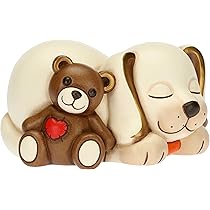 THUN - Statuina Cane Con Teddy In Ceramica Dipinta A Mano - Decorazione Per Casa E Collezione - 9,1x7,6x11,5 Cm - Foto 8