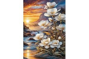 MXJSUA DIY Diamond Painting Kits, Floral and Luminous Landscape Diamond Art Kit for Adults, 5D Gem Painting Art Kits with Round Diamond for Home Wall Decor (30 * 40cm)