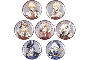 UTIEHD Badges de Personnages Genshin Impact 58mm Quête d'Histoire Clorinde Furina, Navia, Clorinde, Lyney, Lumine, Aether & Paimon (Pack de 7)