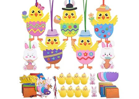 Kuvarix 12 stycken påskpyssel barn, EVA pysselset påsk barn, gör-det-själv kreativt hantverk påsk på - Amazon Deal & Rabatt