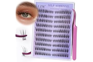 LZM Wstępnie przyklejone rzęsy z kociego oka, z pęsetą, 7-15 mm, samoprzylepne, bez kleju, naturalne rzęsy (QZD04-mix)