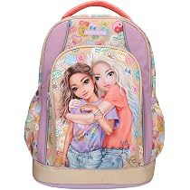 Depesche TOPModel Girl Power – Zaino Scuola Ragazze Beige E Viola – 40x30x18 Cm, Leggero, Con Tasche E Schienale Imbottito