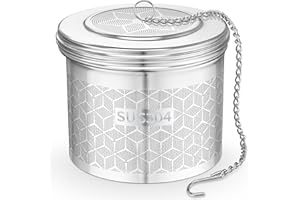 Yomanta Extra Grande Infusor De Te, Cadena Extendida y Gancho en S, Infusionador 304 Acero Inoxidable, Colador De Especias con Malla Extrafina, Colador De Té Adecuado para Especias, Tés Negros