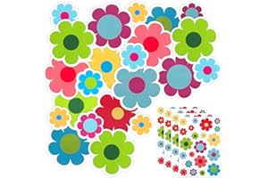 NEZYO 4 Fogli di Adesivi per Bicicletta con Fiori Decalcomanie Autoadesive Floreali Sticker Impermeabili Decorazioni per Auto Moto Computer Bici Casco Macchina Scooter Mobili Muro (Stile Carino)