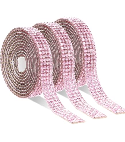 EANLOLY 4 rollen strass zelfklevende tape kristal decoratie diamant stickers voor kunst handwerk, DIY evenement auto telefoon decoratie (goud