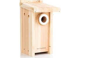 WHITEHORSE Premium Cedar Bird House - Weatherproof Design - A Nest Box Built to Certification Specs - Enjoy Bird Watching While Supporting Birds