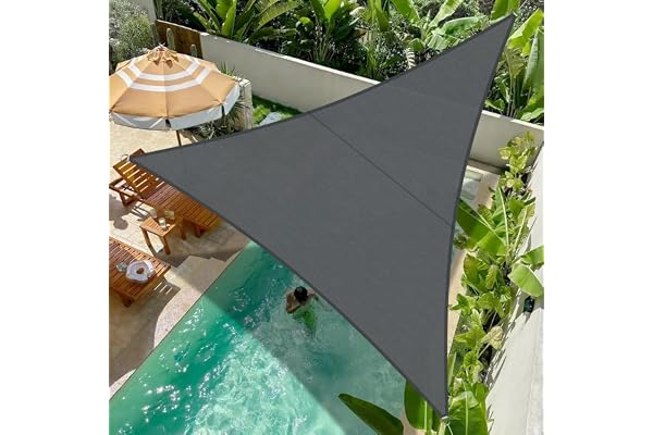 Cool Area Voile d'ombrage Triangle 4x4x4m Imperméable Toile Ombrage 95% UV Protection pour Patio Balcon Jardin Terrasse Extérieur-Antracite