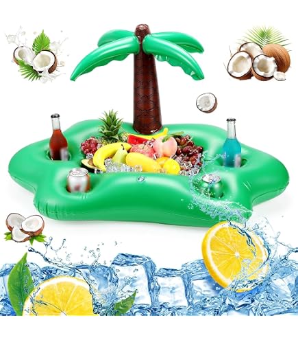 Plateau Flottant Gonflable Pour Piscine/plage - 6 Emplacements Pour Verres, Téléphone, Snacks - PVC - 9