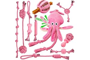 Ystars 10 Pcs Puppy Toys for 8-38 Weeks,Great Value Puppy teething toys for Energetic Puppies,Durable dog toys for Small Dogs Play and Training