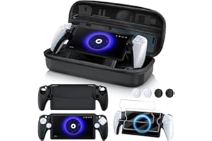 KINWIN 8 in 1 Zubehör Bundle kompatibel mit PlayStation Portal, EVA Tragetasche für PS Portal mit Silikon-Schutzhülle, 2 Pack Bildschirmschutzfolien und 4 Daumengriffkappen für PS5 Portal Konsole