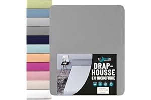 Dreamzie - Drap Housse 90x190/200 - Microfibre (100% Polyester) - Oeko Tex - Housse Matelas 90x200/190 Enfant - Gris Anthracite