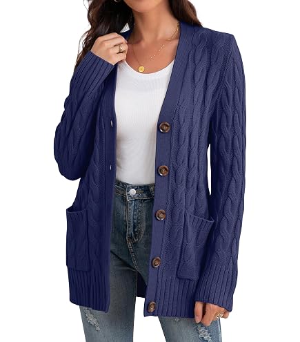 BGNHJ Gilet Femme Hiver Chaud,Décontracté Lâche Couleur Unie Gris Dames Cardigan en Tricot Pulls Ultra-Doux À Devant Ouvert À Manches Longues Chunky Veste De Survêtement Chaud Manteau Long, XL