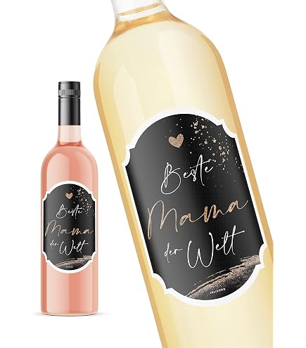 8 Selbstklebende Flaschenetiketten Zum Personalisieren – Holz-Look Für Wein, Sekt & Öl, Ca. 9,6 X 8,5 Cm