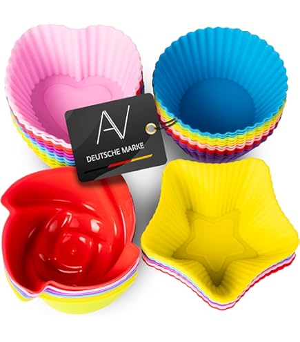 Ankway Muffin bakvormen, anti-aanbaklaag, muffinvorm, siliconen met metalen versterkt frame, BPA-vrij, muffinvormen voor cupcakes, brownies, cakes, pudding, 32 x 24 x 3 cm, zwart, 2 stuks