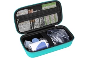 Elonbo Étui de transport portable inhalateur nébuliseur pour adultes et enfants, asthme inhalateur joint voyage case, support de nébuliseur Maillé à main, vert. Cas seulement