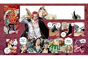 WAIFUWORLD SHOP One Piece Spielfeld Shanks Spielmatte mit Zonen | Trading Card Game Shanks Playmat kompatibel mit dem One Piece Trading Card Game | Kartenspielmatte im Shanks Motiv