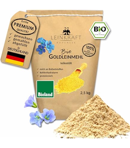 2,5kg BIOLAND Leinsamenmehl | aus 100% deutscher, brauner Leinsaat |  Leinmehl frisch gemahlen. Vegan. Low Carb & Keto geeignet. Protein- &  Ballaststoffreich. Regional. : Amazon.de: Drogerie & Krperpflege